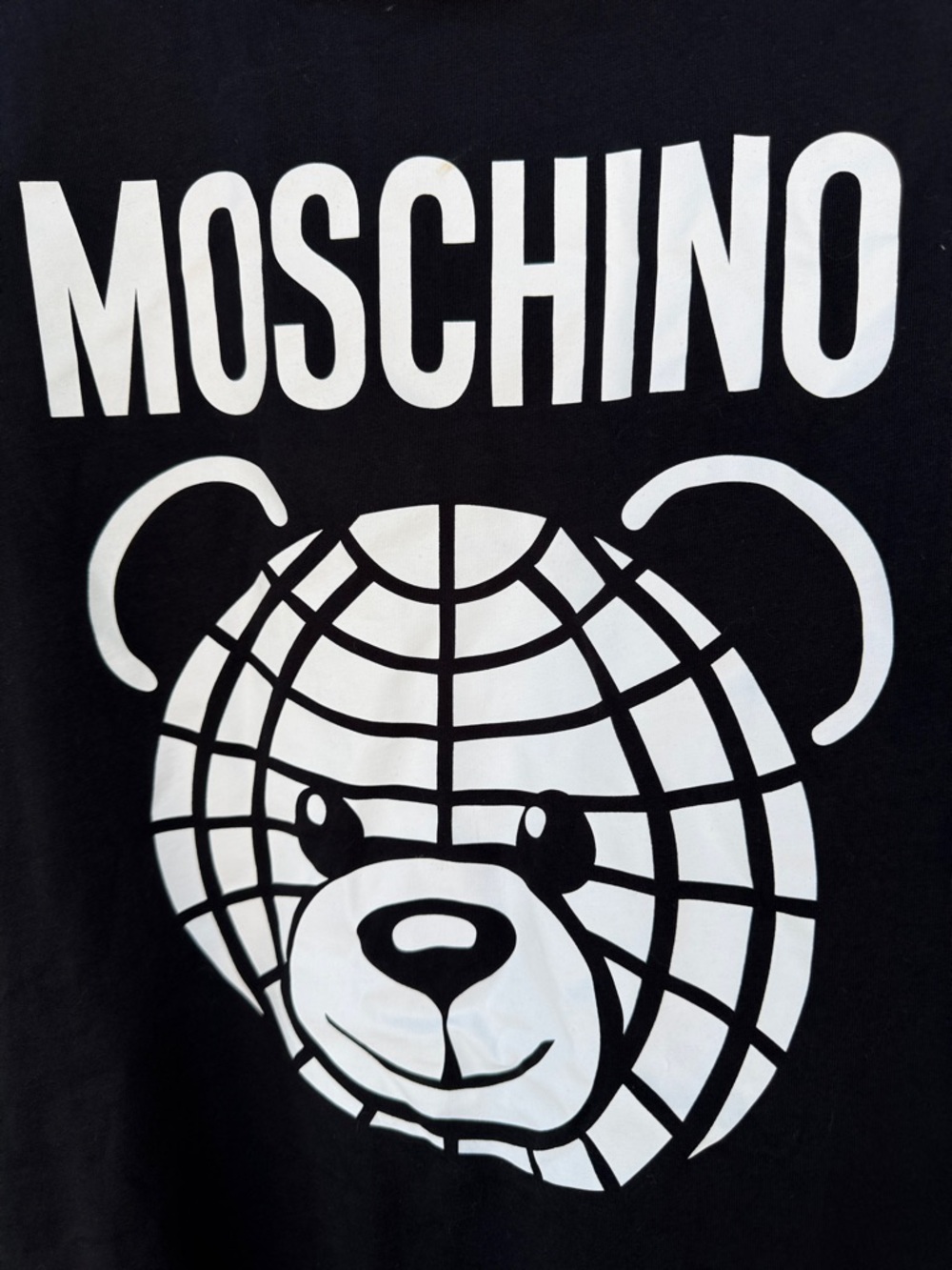 Woman’s Moschino Couture Milano Black Tee with White Logo Bear- Size Small - Picture 3 of 11